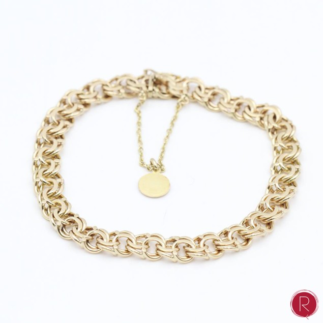 Pulsera húngara maciza de oro de...