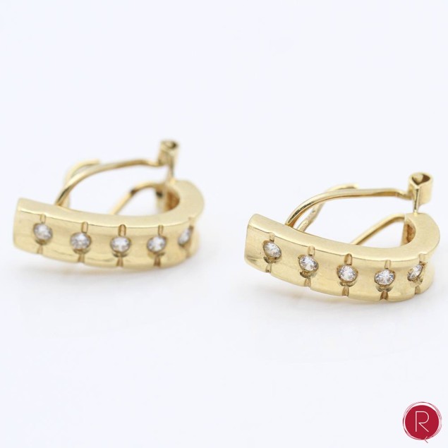 Pendientes de oro con circonitas de...