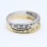 Anillo doble onda de oro con diamantes de segunda mano