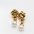 Pendientes de oro con perlas y diamantes de segunda mano