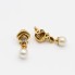 Pendientes de oro con perlas y diamantes de segunda mano