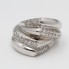 Anillo gallonado de oro blanco con diamantes de segunda mano