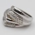 Anillo gallonado de oro blanco con diamantes de segunda mano