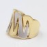Anillo zig zag de oro bicolor de segunda mano