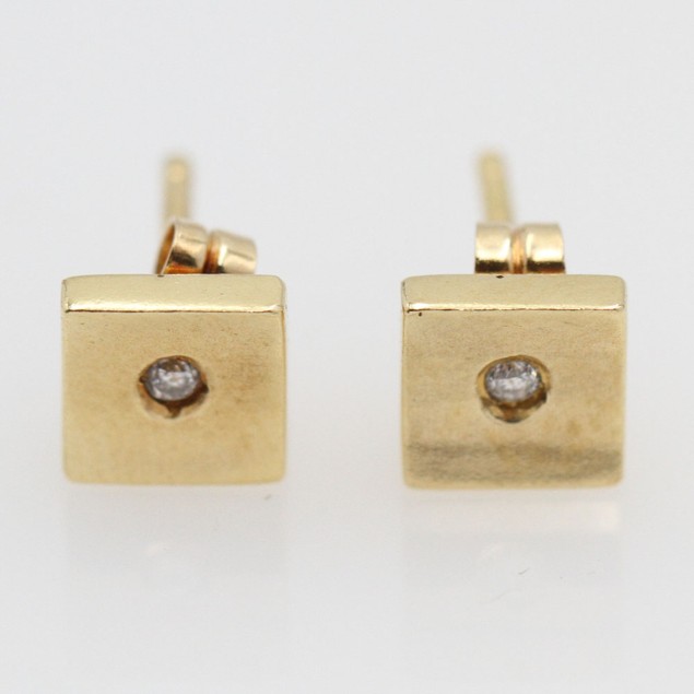 Pendientes de oro con diamantes de...