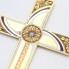 Colgante cruz de oro con diamante y esmalte de segunda mano