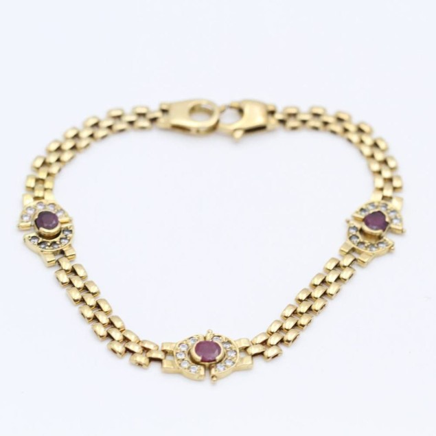 Pulsera tipo panther de oro con...
