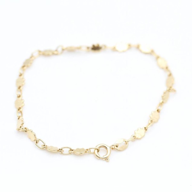 Pulsera elefantes maciza de oro de...