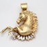 Colgante caballo de oro con circonitas de segunda mano