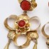 Pendientes de oro con corales rojos de segunda mano