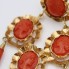 Pendientes de oro con corales rojos de segunda mano