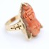 Anillo Buda de oro con coral de segunda mano