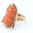 Anillo Buda de oro con coral de segunda mano