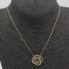 Collar flor de oro con circonitas de segunda mano