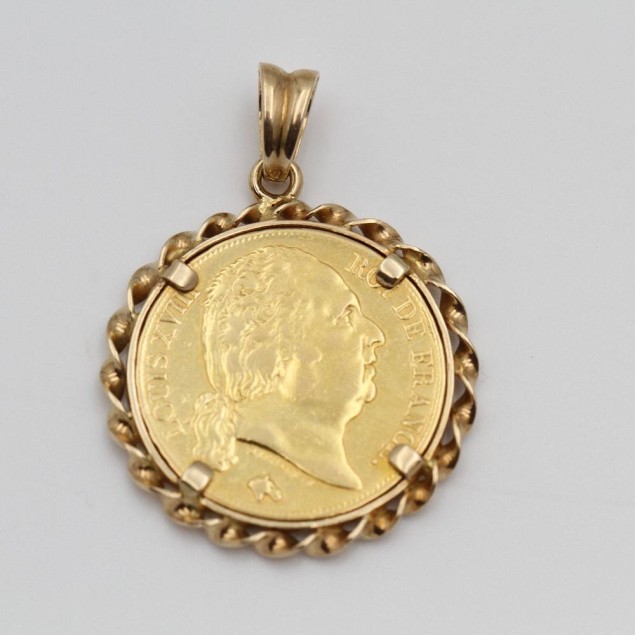 Colgante moneda de oro de segunda mano