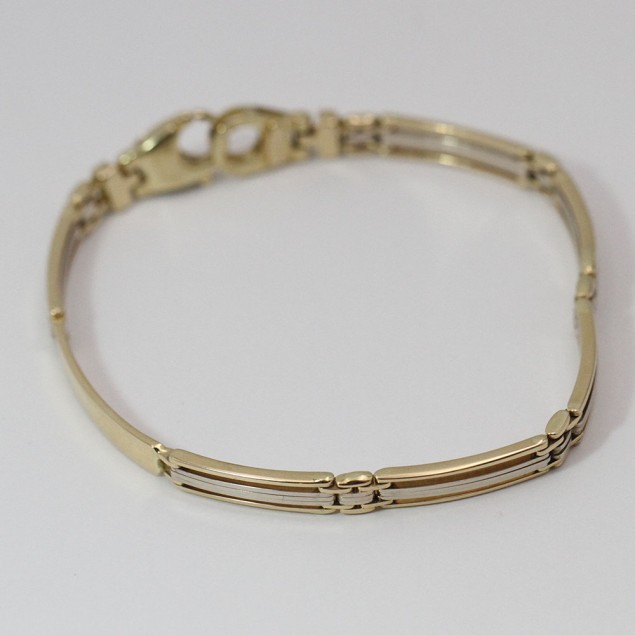Pulsera calada con placa de oro...