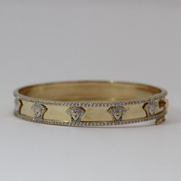 Brazalete estilo versace de oro con...