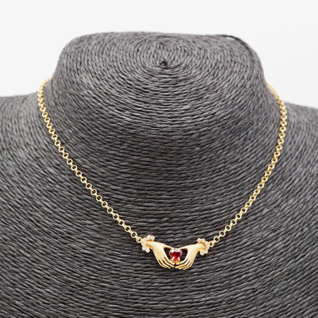 Collar manos de oro con circonitas...