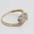 Anillo cruzado flores de oro con circonitas de segunda mano