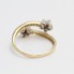 Anillo cruzado flores de oro con circonitas de segunda mano