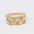 Anillo damero de oro con circonitas de segunda mano