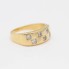 Anillo damero de oro con circonitas de segunda mano