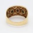Anillo de oro con rubí, esmeralda, zafiro y circonitas
