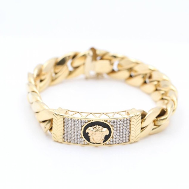Pulsera barbada motivo versace de oro...