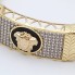 Pulsera barbada motivo versace de oro con circonitas 2a mano
