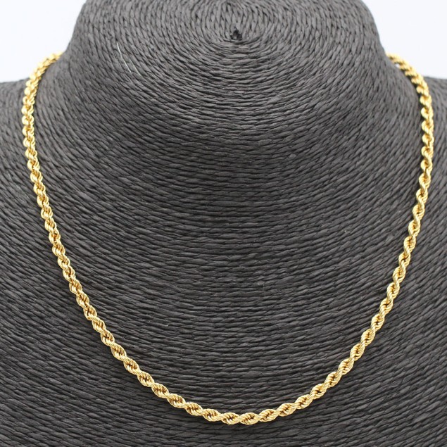 Cordón hueco de oro de segunda mano