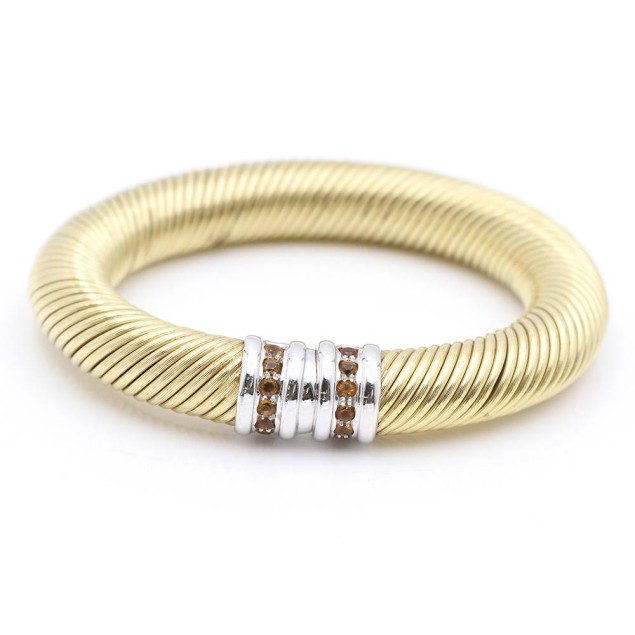 Brazalete flexible de oro con...