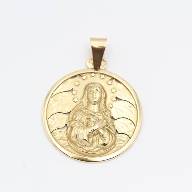 Medalla vírgen de oro de segunda mano