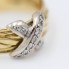 Anillo cruz de oro bicolor con diamantes de segunda mano