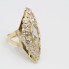 Anillo lanzadera de oro con circonitas de segunda mano