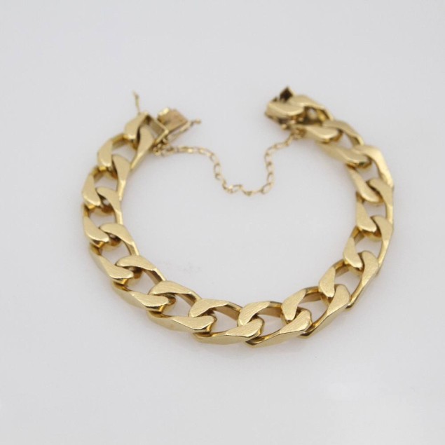 Pulsera bilbao maciza de oro de...