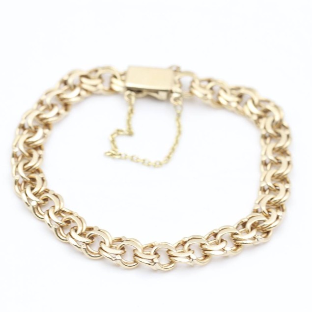 Pulsera húngara maciza de oro de...