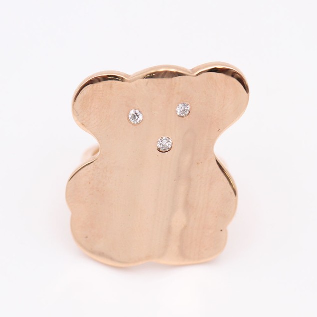 Anillo TOUS de oro rosa con diamantes...