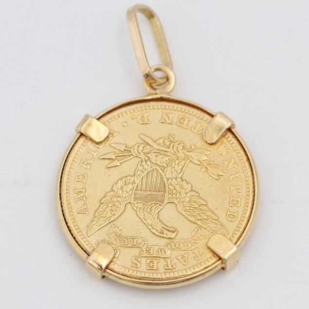 Colgante moneda de oro de segunda mano