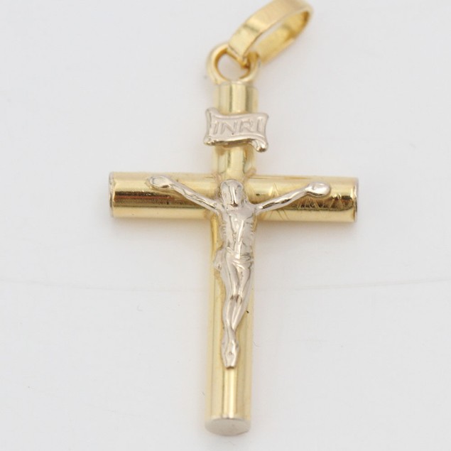 Colgante cruz con Cristo de oro...