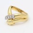 Anillo forma V de oro con diamantes de segunda mano