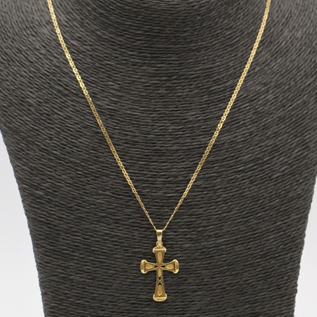 Cadena marina con colgante cruz de...