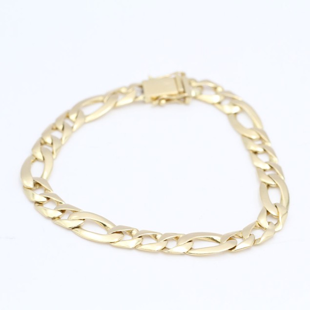 Pulsera maciza estilo cartier de oro...