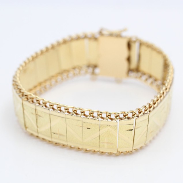 Pulsera articulada de oro de segunda...