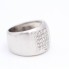 Anillo ancho de oro blanco con diamantes de segunda mano