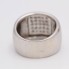 Anillo ancho de oro blanco con diamantes de segunda mano