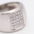 Anillo ancho de oro blanco con diamantes de segunda mano
