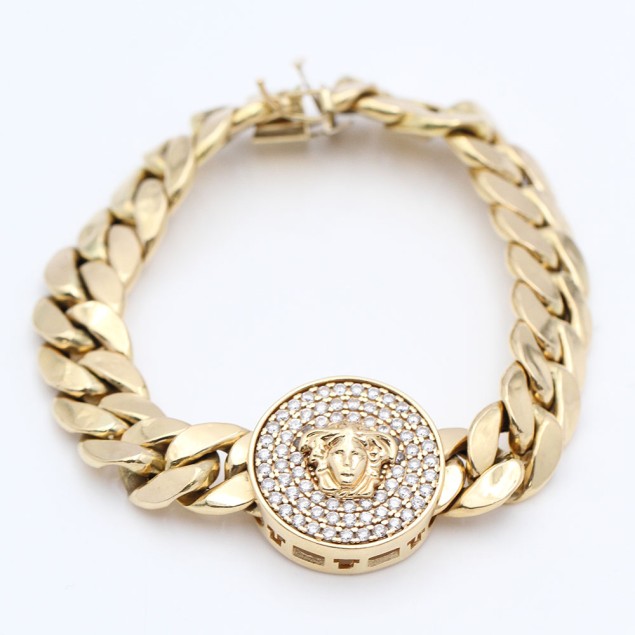 Pulsera estilo versace de oro con...
