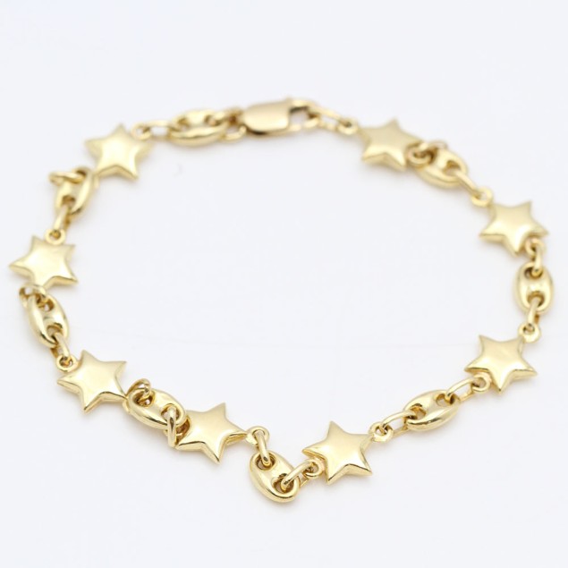 Pulsera estrellas de oro de segunda mano