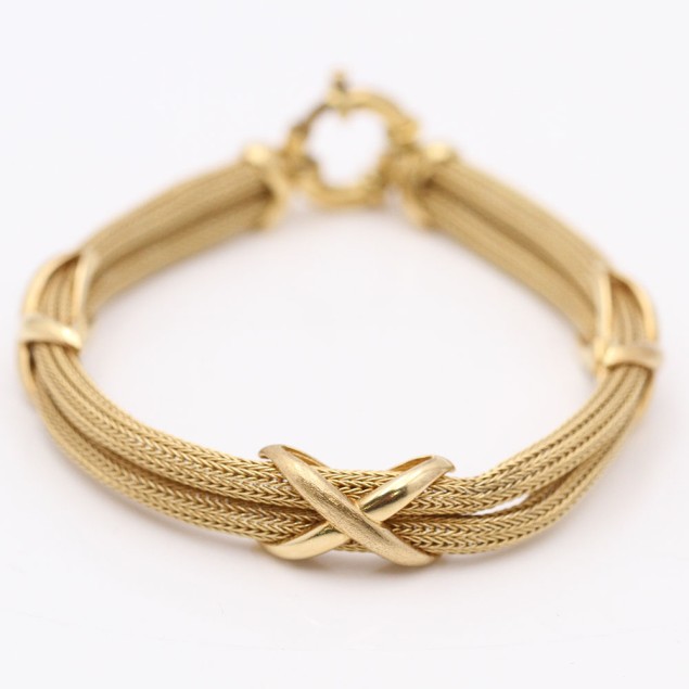 Pulsera malla de oro de segunda mano