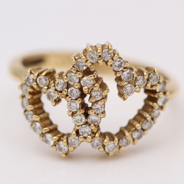 Anell cors d'or amb diamants de...